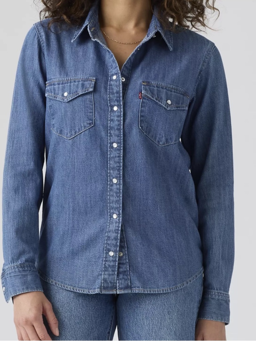 Levi's Iconic Western Denim Shirt Medium Wash